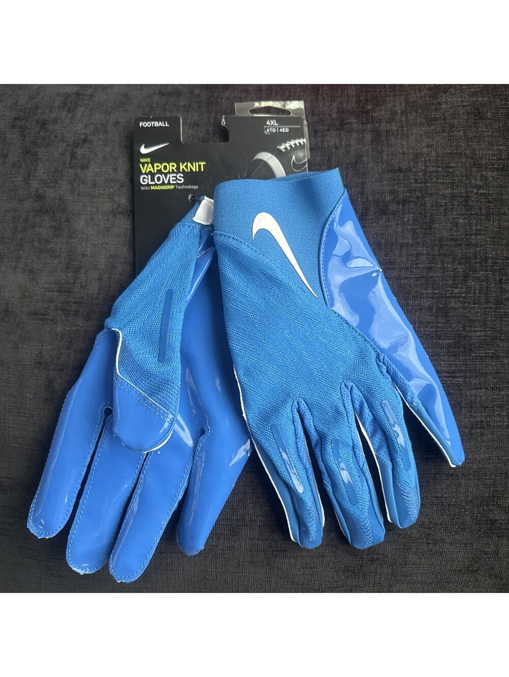 Nike Vapor Knit 4.0 Football Gloves DX4529-408 Blue White Men’s Size 4XL